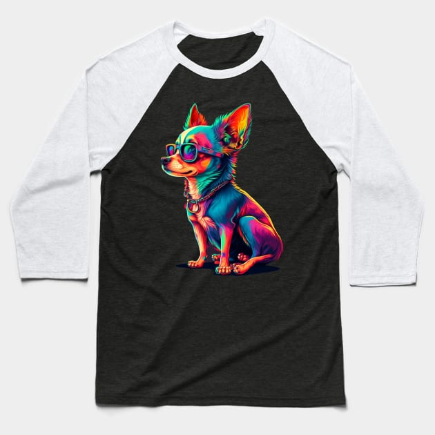 chihuahua Baseball T-Shirt by retrocolorz